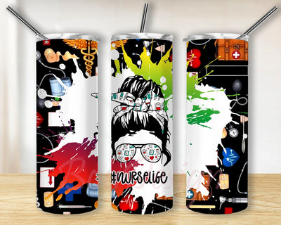 Nurselife Tumbler Sublimation Designs Downloads - 20oz Skinny Tumbler Design Sublimation BouDesign 
