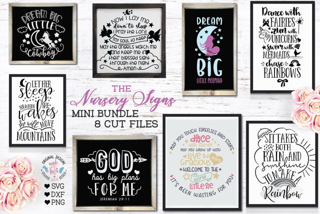 Nursery Signs Mini Bundle SVG Graphic House Design