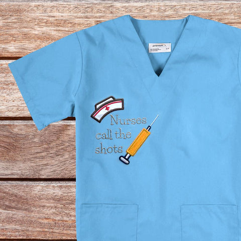 Nurses Call the Shots Applique Embroidery Embroidery/Applique Designed by Geeks 