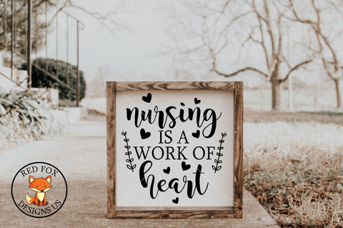 Nursing is a work of heart, Rn Lpn Cna Nurse, Svg dxf png, Farmhouse SVG RedFoxDesignsUS 