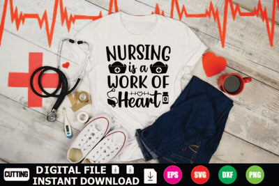 Nursing Is A Work Of Heart SVG Shahin alam 