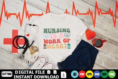 Nursing Is A Work Of Heart SVG Shahin alam 