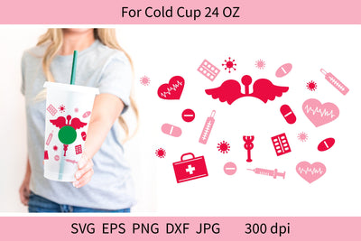 Nursing Starbucks Cold Cup Wrap SVG. Venti Cup. Valentines SVG Olga Terlyanskaya 