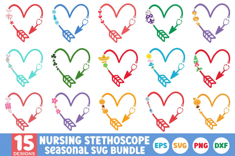 Nursing Stethoscope Seasonal Svg Bundle SVG SH_Tee store 