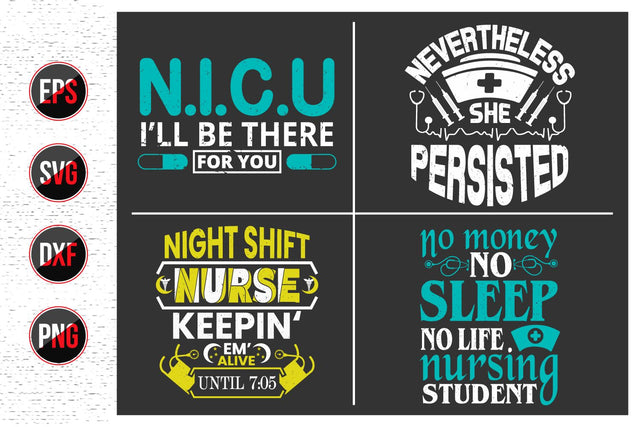 Nursing typographic svg bundle. SVG uniquesvg99 