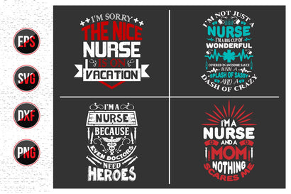 Nursing typographic svg bundle. SVG uniquesvg99 