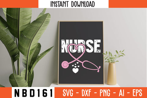 nursing with valentines Svg Design SVG Nbd161 