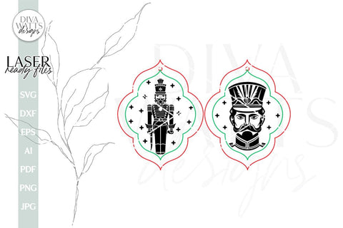 Nutcracker Earrings SVG For Laser Earrings With Nutcracker Glowforge Earrings Christmas SVG Santa Earrings For Glowforge Nutcracker SVG SVG Diva Watts Designs 