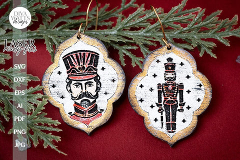Nutcracker Earrings SVG For Laser Earrings With Nutcracker Glowforge Earrings Christmas SVG Santa Earrings For Glowforge Nutcracker SVG SVG Diva Watts Designs 