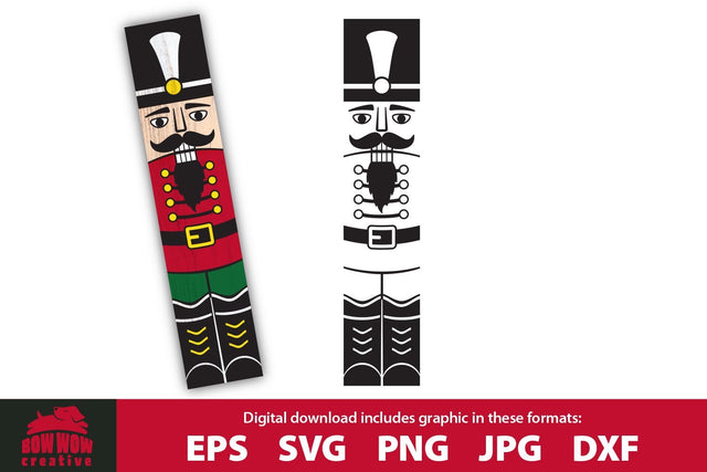 Nutcracker Soldier Christmas Porch Sign Sign SVG Cutting File SVG Bow Wow Creative 