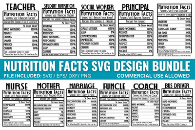 Nutrition Facts SVG Bundle SVG Regulrcrative 