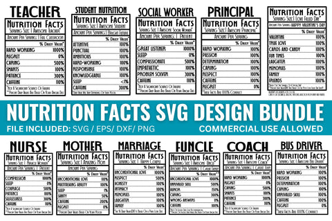 Nutrition Facts SVG Bundle SVG Regulrcrative 