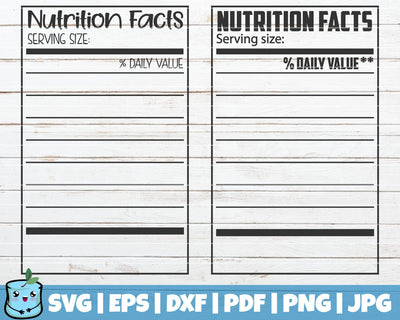 Nutrition Facts SVG Cut Files SVG MintyMarshmallows 