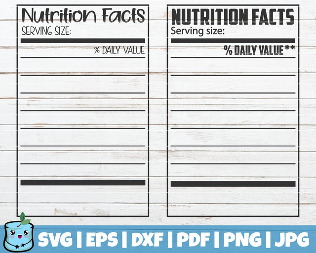 Nutrition Facts SVG Cut Files SVG MintyMarshmallows 