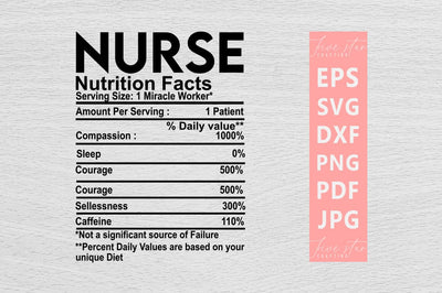 Nutrition Facts SVG Design, Nurse Nutrition Facts SVG FiveStarCrafting 