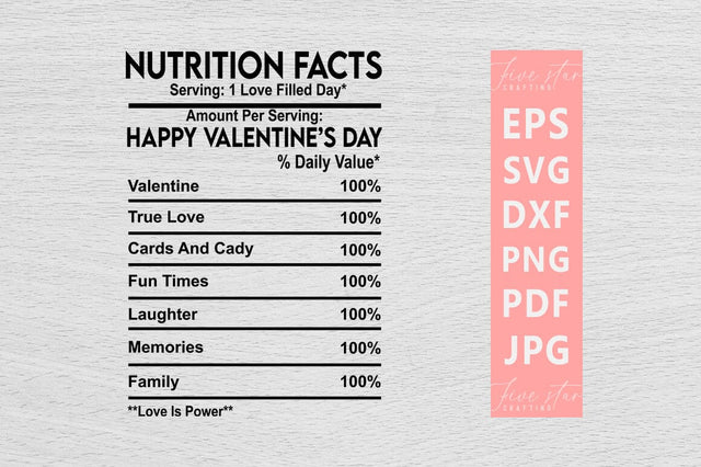 Nutrition Facts SVG Design, Nutrition Facts SVG FiveStarCrafting 