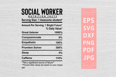 Nutrition Facts SVG Design, Social Worker Nutrition Facts SVG FiveStarCrafting 