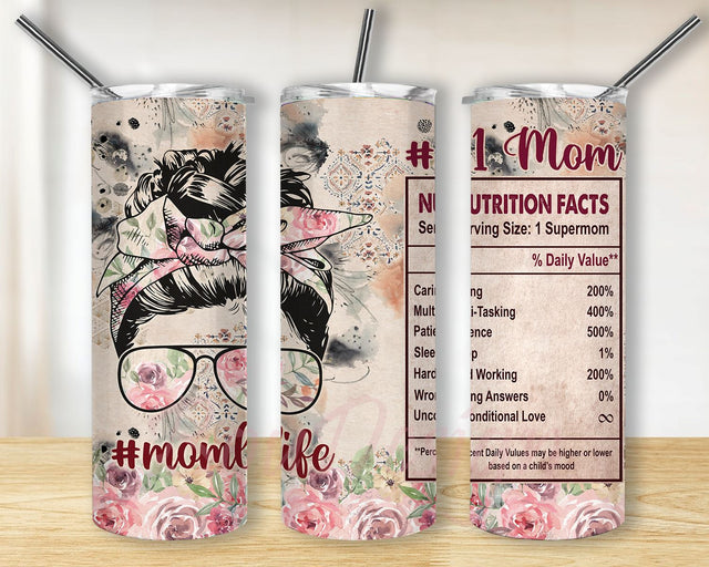 Nutrition Mom Tumbler PNG, Mother Gift Tumbler Wrap, 20oz Skinny Tumbler Sublimation Design, Mother's Day Tumbler PNG Sublimation BouDesign 