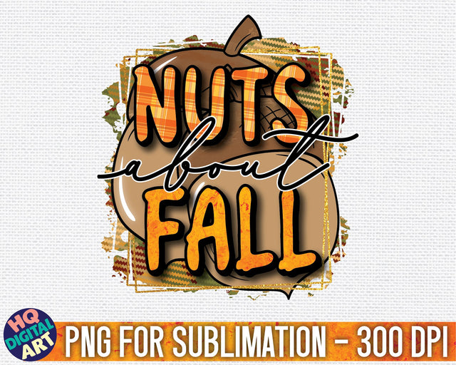 Nuts about Fall Sublimation PNG Sublimation HQDigitalArt 