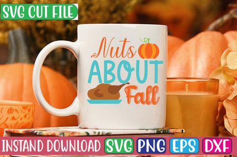 Nuts About Fall SVG Cut File SVGs, Quotes and Sayings, Food & Drink, Holiday,On Sale, SVG Studio Innate 