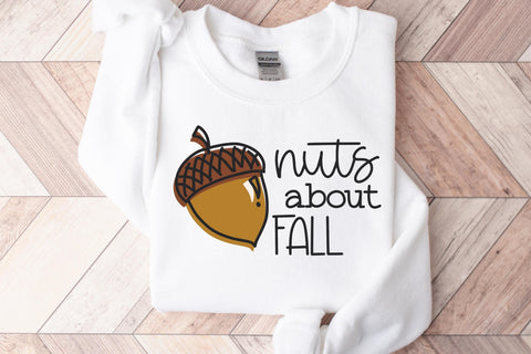 Nuts about Fall SVG, Cute Acorn PNG, Autumn Tshirt SVG Designing Digitals 