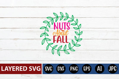 nuts about fall svg cute file SVG Blessedprint 