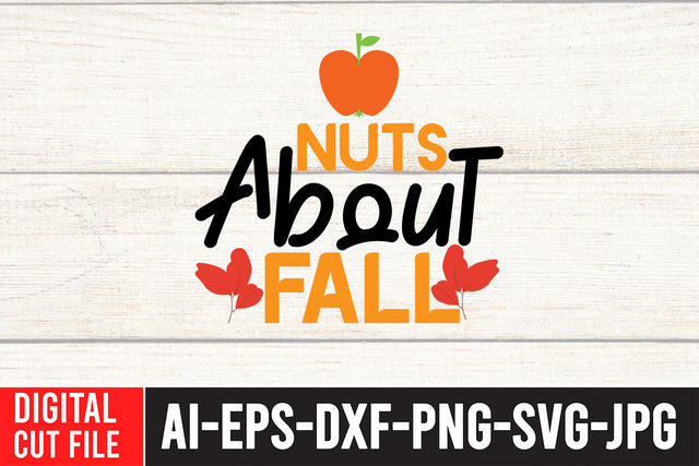 Nutss About Fall SVG Design SVG BlackCatsMedia 