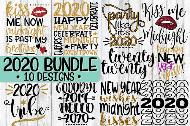 NYE 2020 Bundle - 9 Designs - SVG PNG EPS DXF SVG On the Beach Boutique