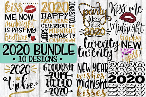 NYE 2020 Bundle - 9 Designs - SVG PNG EPS DXF SVG On the Beach Boutique 