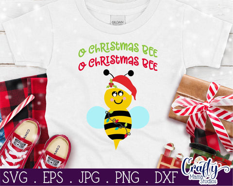O Christmas Bee Svg - Christmas Carol SVG Crafty Mama Studios 
