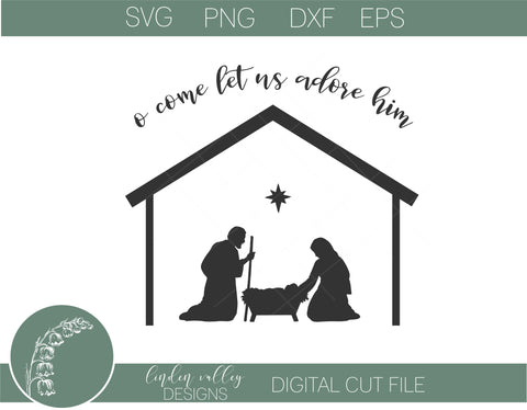 O Come Let Us Adore Him SVG|Farmhouse Christmas SVG SVG Linden Valley Designs 