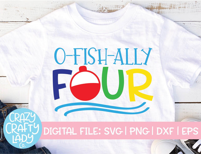 O-Fish-Ally Four | 4th Birthday Quote SVG Cut File SVG Crazy Crafty Lady Co. 