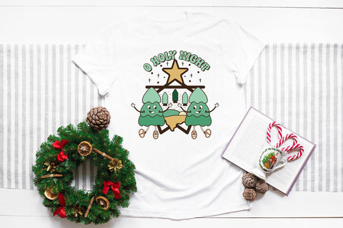 O Holy Night - Retro Christmas Sublimation Sublimation CraftLabSVG 