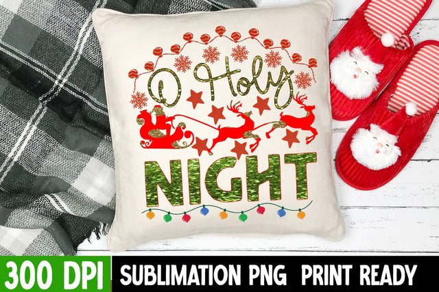 O Holy Night Sublimation Design PNG Sublimation BlackCatsMedia 