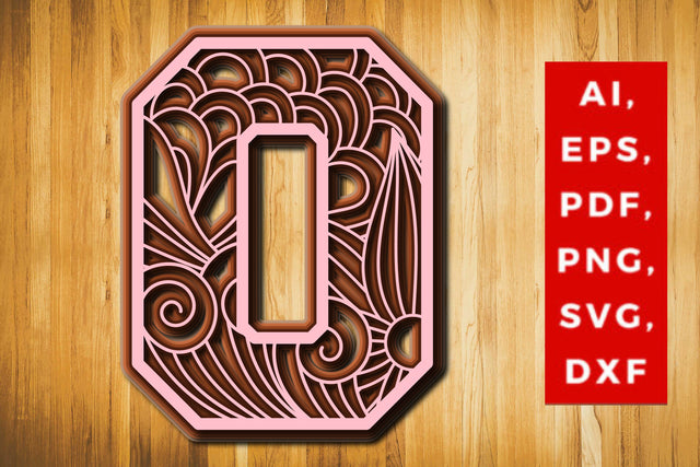 O Layered Floral Alphabet SVG cut file, laser cut alphabet, mandala alphabet, 5 layer SVG MD JOYNAL ABDIN 