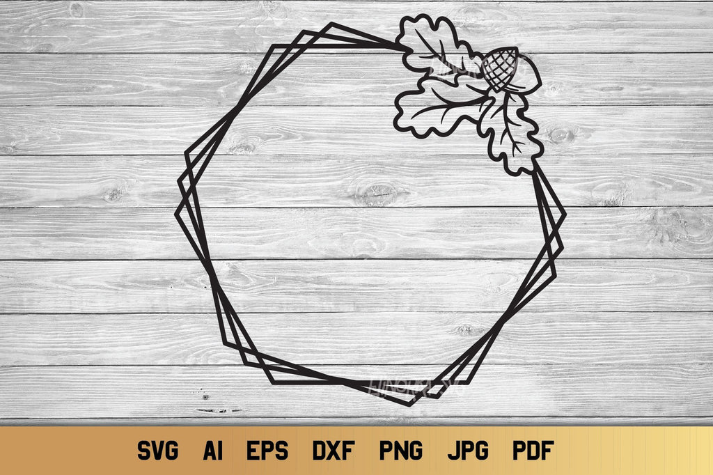 Fall Color Rectangle Frame Svg Oak Frame SVG Bundle, Fall SVG Monogram Frame. - So Fontsy