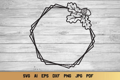 Oak Frame SVG Bundle, Fall SVG Monogram Frame. SVG Elinorka 