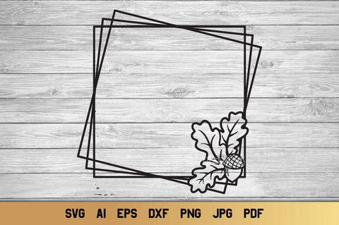 Oak Frame SVG Bundle, Fall SVG Monogram Frame. SVG Elinorka 