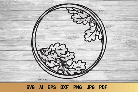 Oak Frame SVG Bundle, Fall SVG Monogram Frame. SVG Elinorka 