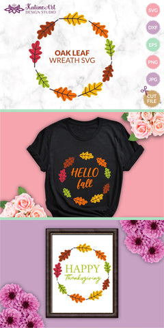 Oak leaf svg Fall wreath svg Circle frame svg Fall svg Fall leaves svg Leaves svg Leaf svg Autumn svg Jpg, png, eps, dxf, svg cut file. SVG KatineArt 