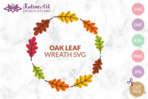 Oak leaf svg Fall wreath svg Circle frame svg Fall svg Fall leaves svg Leaves svg Leaf svg Autumn svg Jpg, png, eps, dxf, svg cut file. SVG KatineArt 