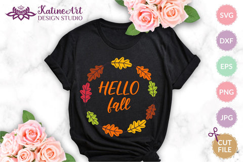 Oak leaf svg Fall wreath svg Circle frame svg Fall svg Fall leaves svg Leaves svg Leaf svg Autumn svg Jpg, png, eps, dxf, svg cut file. SVG KatineArt 