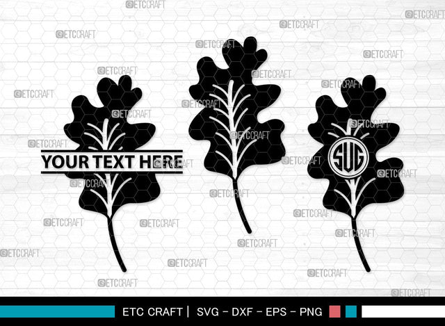 Oak Leaves Monogram SVG | Oak Leafs Svg | Fall Leaves Svg | Leaves Svg | Oak Leaves Clipart SVG ETC Craft 