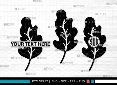 Oak Leaves Monogram SVG | Oak Leafs Svg | Fall Leaves Svg | Leaves Svg | Oak Leaves Clipart SVG ETC Craft 