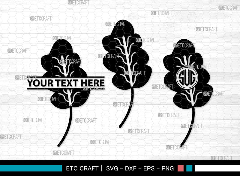 Oak Leaves Monogram SVG | Oak Leafs Svg | Fall Leaves Svg | Leaves Svg | Oak Leaves Clipart SVG ETC Craft 