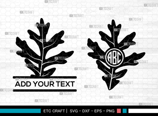 Oak Leaves Monogram SVG, Split Monogram Svg, Fall Leaves Svg, Leaves Svg, Oak Leaves Icon Svg, Leaf Svg, Oak Leaves SVG ETC Craft 