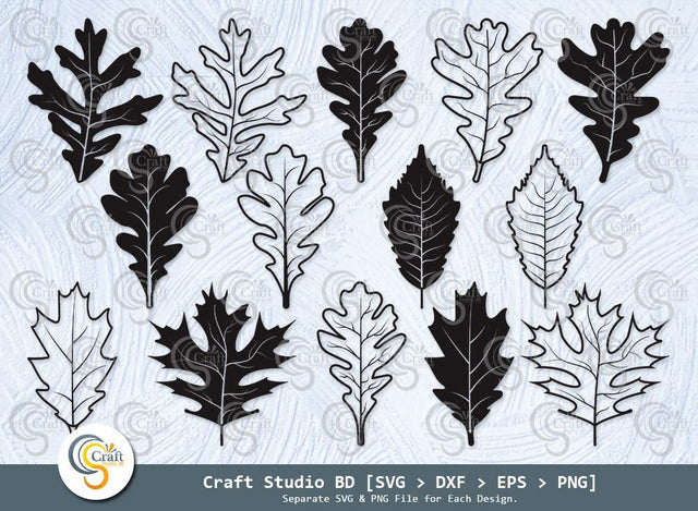 Oak Leaves Silhouette, Oak Leaves SVG, Fall Leaves Svg, Leaves Svg, Oak Leaves Icon Svg, Leaf Svg, Oak Leaves Bundle SVG ETC Craft 