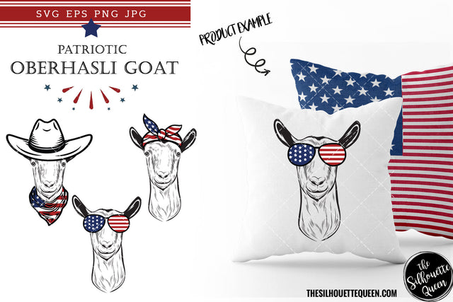 Oberhasli Goat Patriotic Cut files and Sublimation SVG Loveleen Kaur 