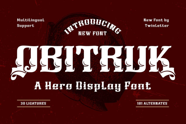 OBITRUK | Display Hero Font Font twinletter 