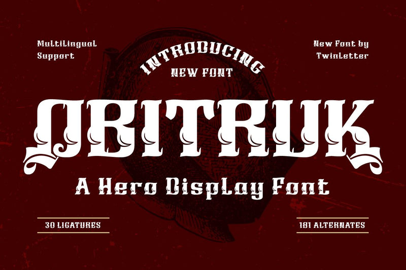 OBITRUK | Display Hero Font Font twinletter 